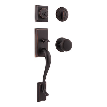 Kwikset Kwikset SmartKey Hawthorne/Juno Venetian Bronze Entry Handleset KW1 1-3/4 in. 98001-104